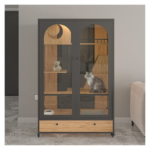Animal Cage Cat Villa Wood Cage Large House Indoor Cat Enclosure