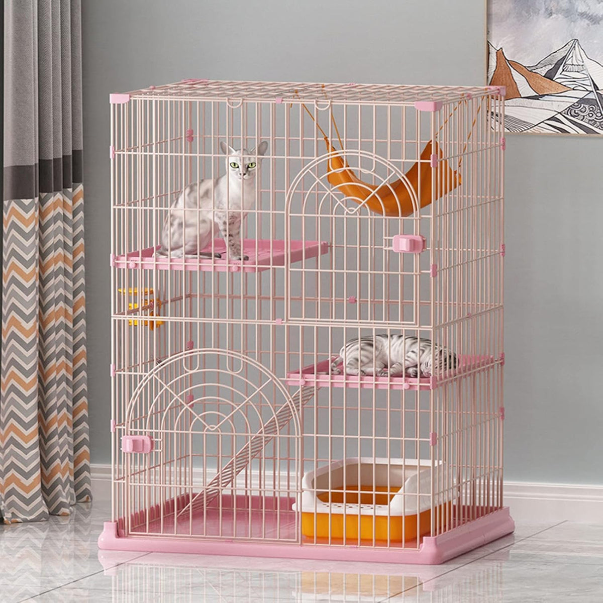 Ventilated Outdoor Pet Cage Playpen Extra Large Free Space Pet Cabin Indoor Pet House Pet Supplies,Green-100 * 66 * 180cm