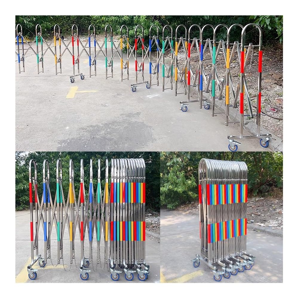 Portable Retractable Traffic Barrier with Wheels - 1.3x7m Expandable Safety Gate for Crowd Control, Event Management, and Secure Area Protection - Flexible Mobile Barrier System