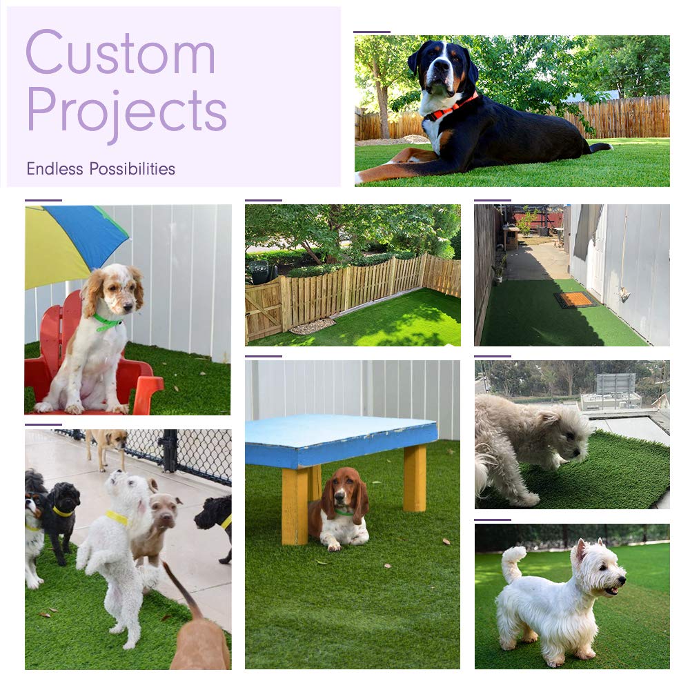 15 x 40 Feet Artificial Grass Mat for Dogs [Deluxe Realistic Synthetic Pet Turf Rug, Fake Grass Carpet for Puppy Potty Training Patch, Indoor or Outdoor Pee Pads]