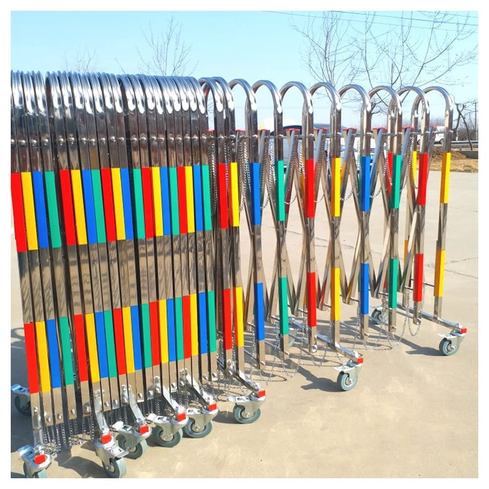 Stainless Steel Expandable Barricade Gate for Garages Schools and Malls Retractable Traffic Fence Multicolor 1.5x9m