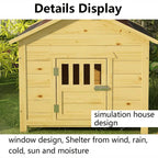 Dog House,Wooden Outdoor Pet Log Cabin Kennel,Weather Resistant Waterproof with Door Flap Drawable Base Plate Home Pet Furniture,for Small Medium Large Animals (Size : Small) ()