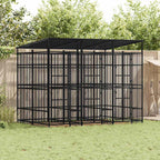 Large Outdoor Dog Kennel, Heavy Duty Powder-Coated Steel Pet Playpen for Big Breeds, Weatherproof Exercise Enclosure for Backyard, 302.4L x 75.6W x 78.7H inches
