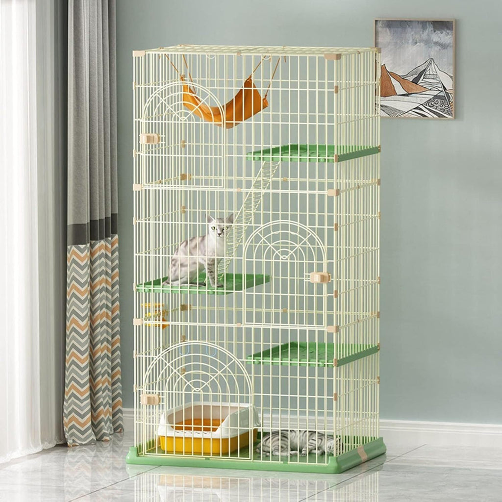 Ventilated Outdoor Pet Cage Playpen Extra Large Free Space Pet Cabin Indoor Pet House Pet Supplies,Pink-84 * 61 * 110cm
