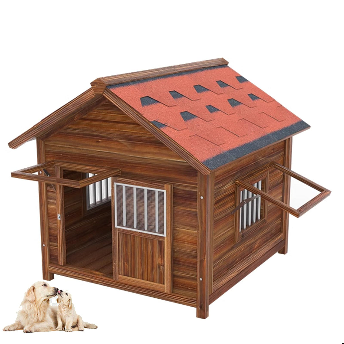 Dog Kennel, Wooden Luxury Dog House, Extra Strong Dog Cage, for Playing and Resting, for Small Medium Large Dogs Indoor Outdoor,A-XXXL