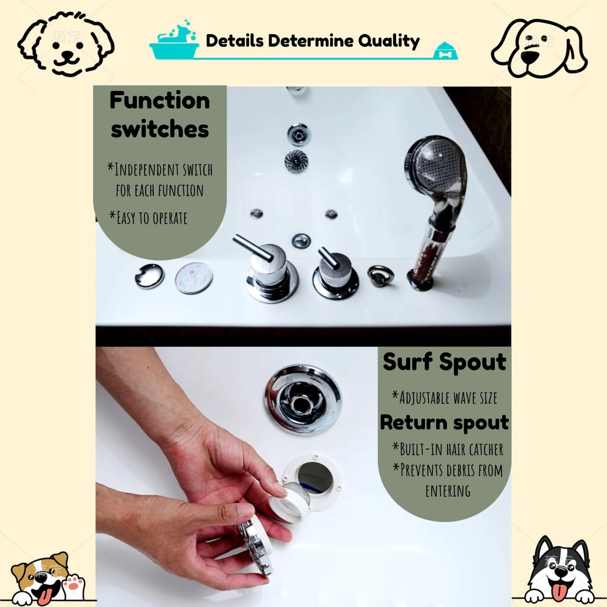 Dog Bathtub, Dog Washing Station for Dog Bath, Portable Dog Washing Station