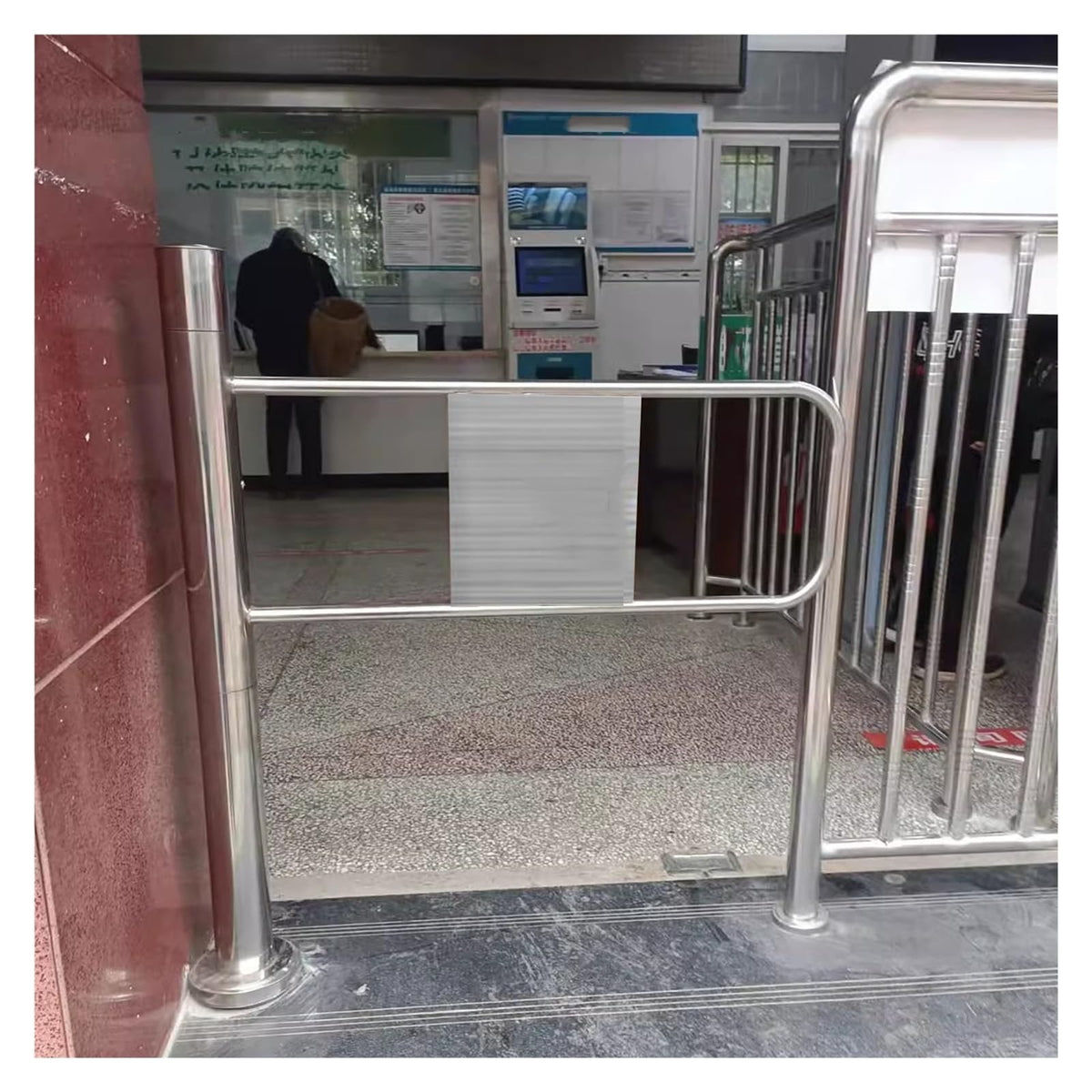 Stainless Steel Automatic Swing Gate, One Way Pedestrian Gate with Spring Loaded Safety Function, Ideal for High Traffic Areas, Enhanced Safety, Durable Design, Easy