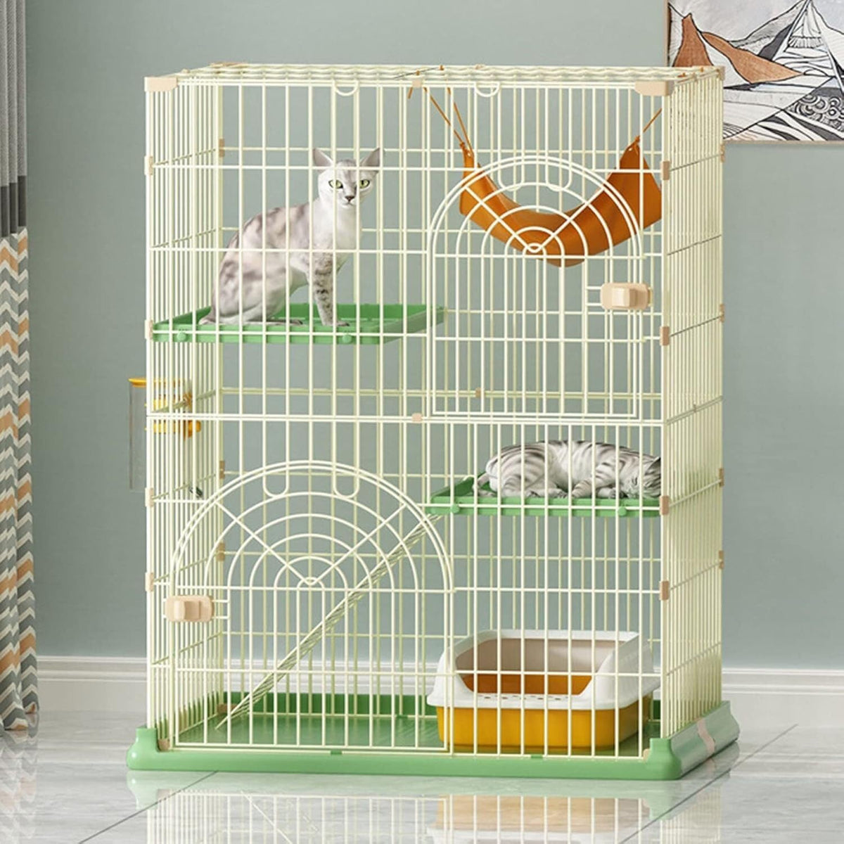 Ventilated Outdoor Pet Cage Playpen Extra Large Free Space Pet Cabin Indoor Pet House Pet Supplies,Pink-76 * 51 * 90cm