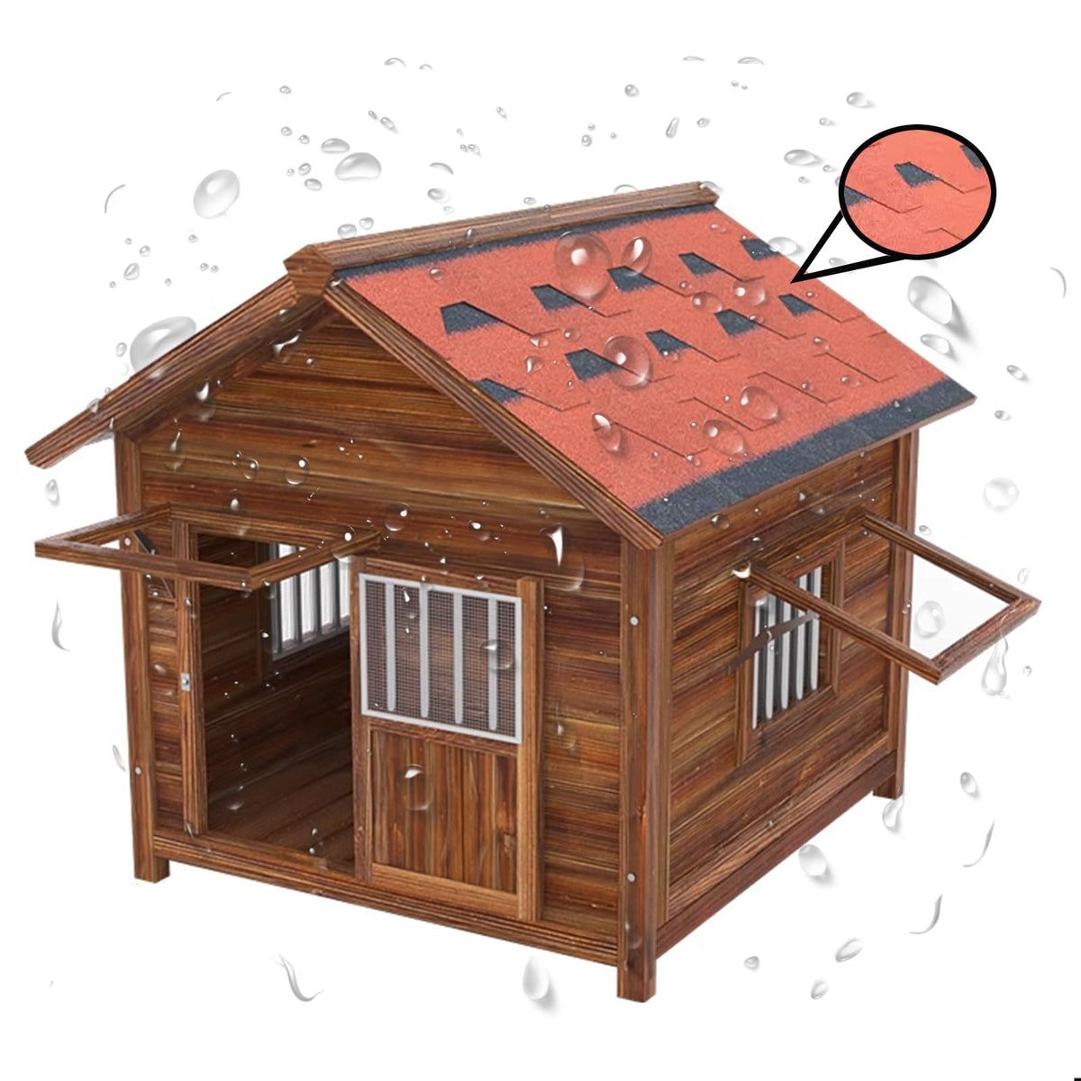 Dog Kennel, Wooden Luxury Dog House, Extra Strong Dog Cage, for Playing and Resting, for Small Medium Large Dogs Indoor Outdoor,A-XXXL