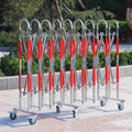Teles Folding Safety Gate - Movable Stainless Steel Guardrail for Schools, Warehouses & Garages - 1.1m x 7m Outdoor Safety Barrier with Wheels
