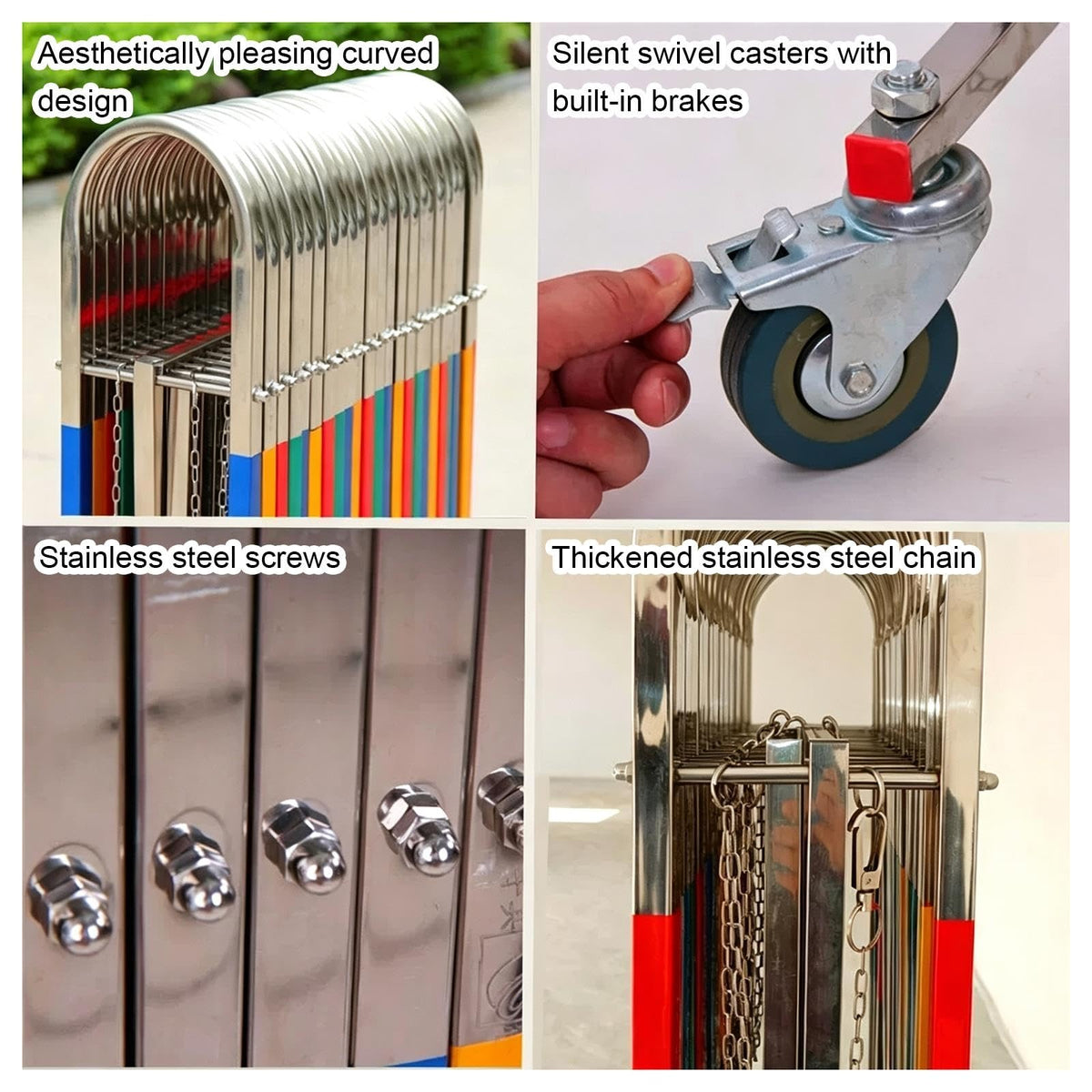 Retractable Outdoor Barrier Gate - Stainless Steel