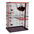 Cat Cage - 3-Tier Cat Condo Indoor Cat Playpen Kitten Ferret Chinchilla Cage for Kitten Guinea Pig Ideal for 1-4 Cat 1x Hammock (28.0 x 22.4 x 34.3 inches (71 x 57 x 87 cm)