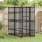 Large Outdoor Dog Kennel, Heavy Duty Powder-Coated Steel Pet Playpen for Backyard, Durable Enclosure for Dogs, Cats and Small Animals, 153.9 x 78.7 x 89.8 Inches
