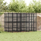 Large Outdoor Dog Kennel, Heavy Duty Powder-Coated Steel Pet Exercise Playpen for Backyard, Weatherproof Metal Dog Run with Secure Locking Gate, 302.4 x 75.6 x 78.7 Inches