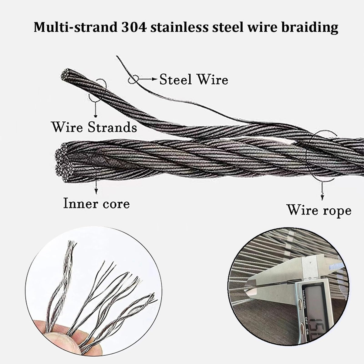 Stainless Steel Rope Net 6cm Mesh Safety Fence - Durable Anti-Fall Barrier for Kids & Pets, Theft Protection for Balconies & Stairs, 2x6m Safety Solution
