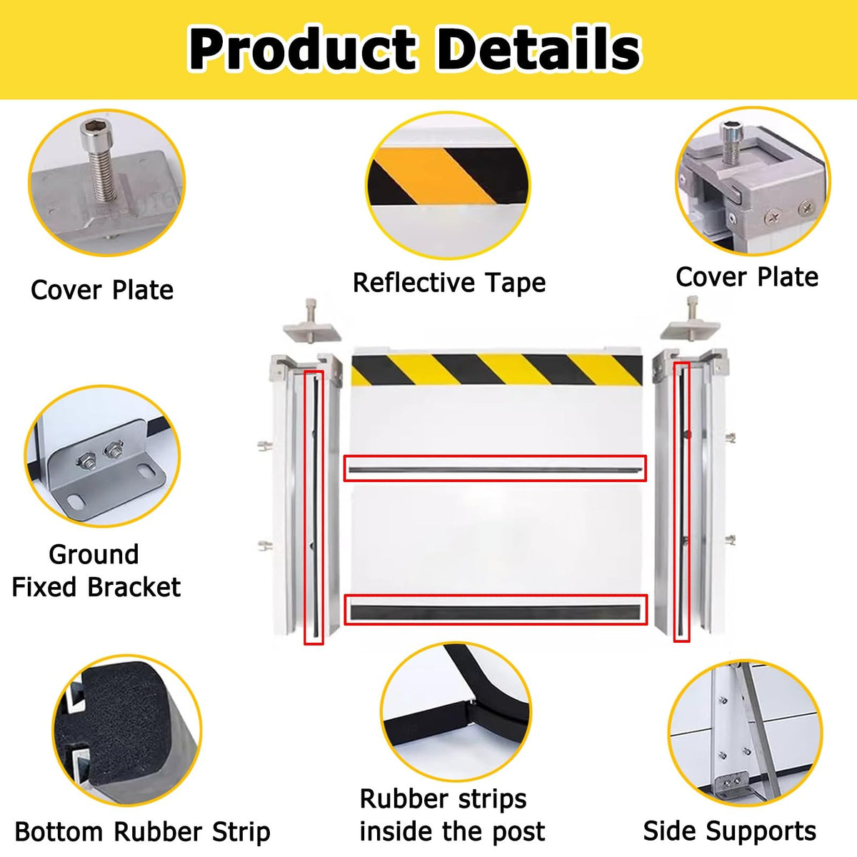 Aluminum Flood Barrier for Home with Pet, Reusable Flood Prevention Barriers Water Barrier Quick Install, Floods Barrier Shield, Anti-floods Wall Dams(L 11 7/10 ft)