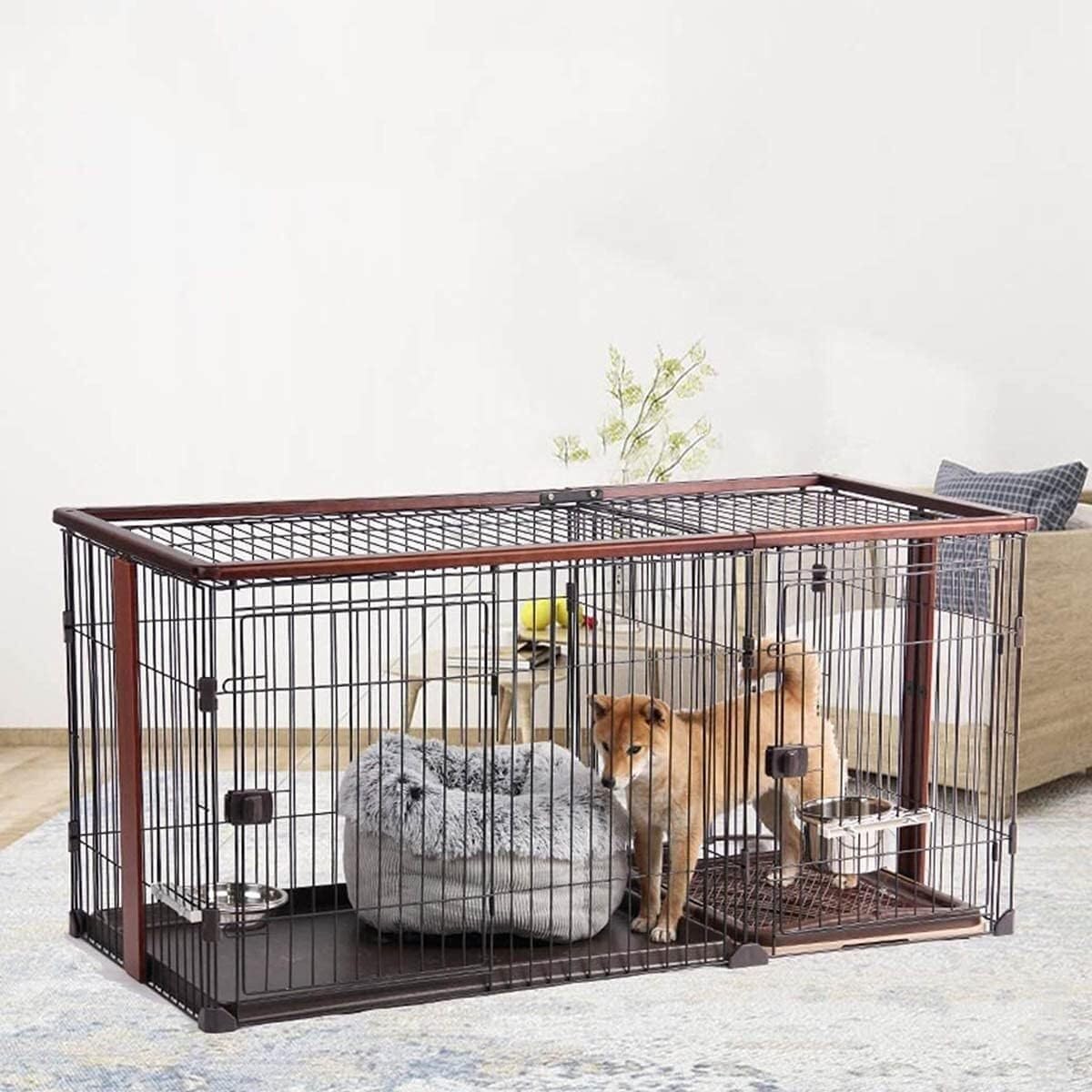 Pet Crate Durable Pet Crate Combo Pet Crate with Litter Box Pet Indoor Enclosure Pet Playpen