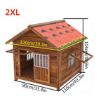 Dog Kennel, Wooden Luxury Dog House, Extra Strong Dog Cage, for Playing and Resting, for Small Medium Large Dogs Indoor Outdoor,A-XXL