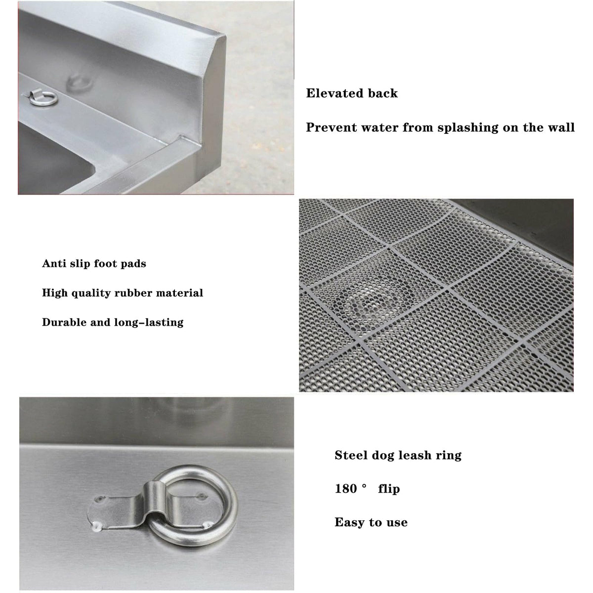 Dog Washing Station - Stainless Steel Pet Bath Tub for Dogs and Cats, Grooming Shower Sink with Left Door and Multifunctional Stool for Easy Pet Washing
