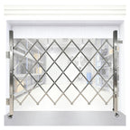 Portable Stainless Steel Safe Gate, 1.5 x 4m Folding Door with Wheels, and Versatile for Basements and Gas, Easy to Use.