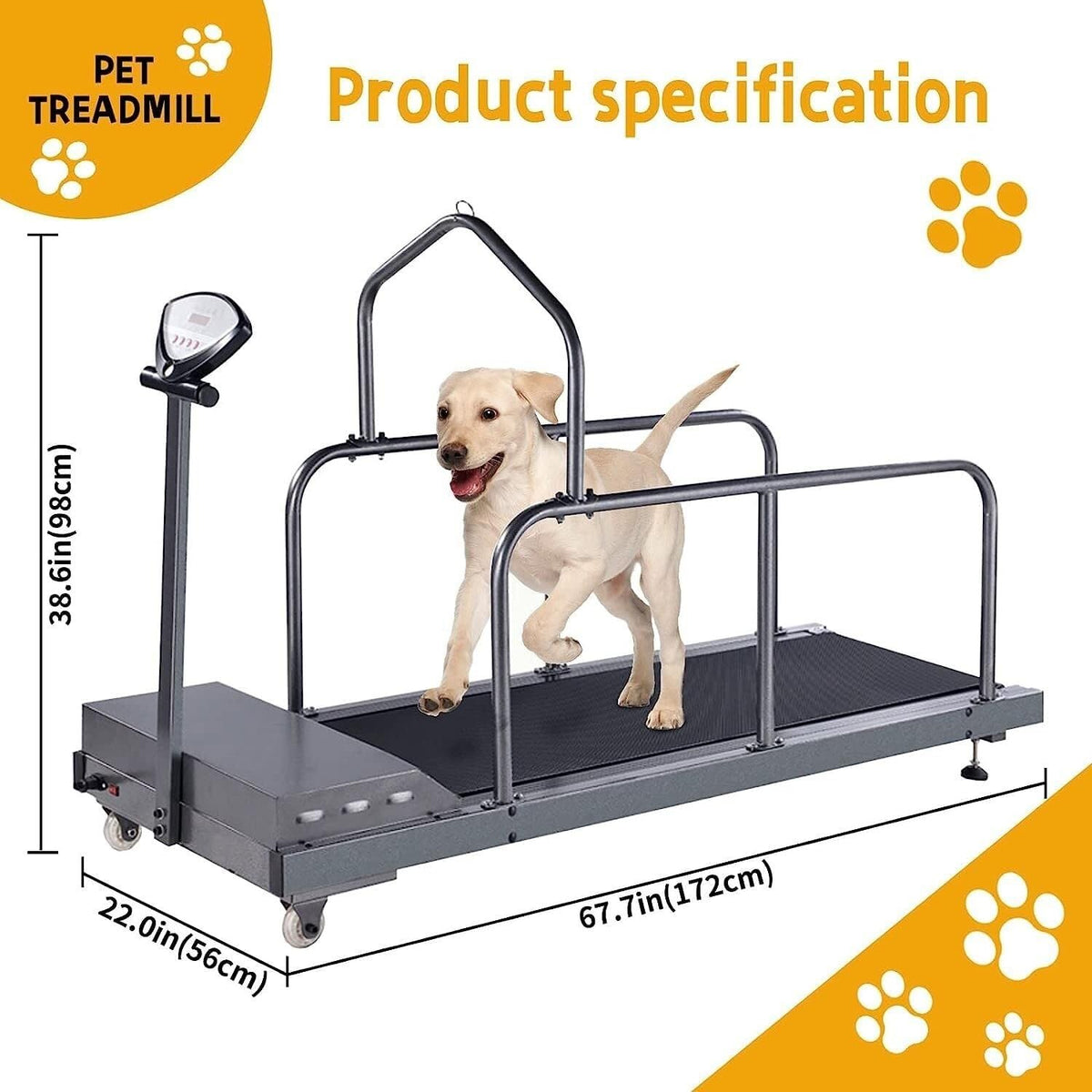 Pet Treadmill,Dog Treadmill Training Machine,Dog Wheel Trainer, with LCD Display,Suitable for Indoor Treadmill,Suitable for Pet Exercise(B)