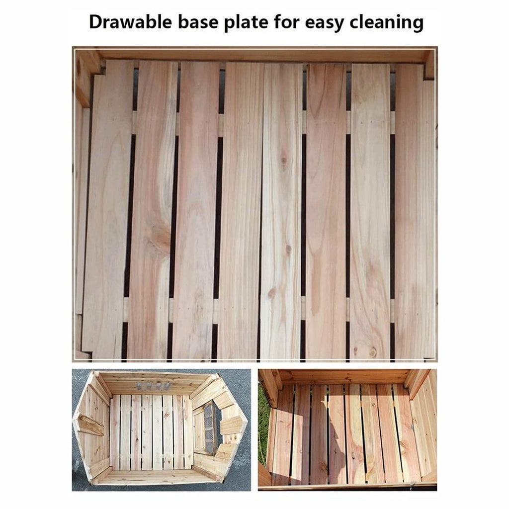 Dog House,Carbonized Wooden Outdoor with Door Window Pet Log Cabin Kennel,Weather Resistant Waterproof Home Pet Furniture,for Small Medium Large Animals (Size : X-Large) ()