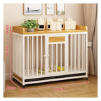 Dog Kennel Large White/Black Steel Square Tube Base Dog Crate Pet Indoor Small & Medium Top with Storage Home Kennel for Home Use(Black)