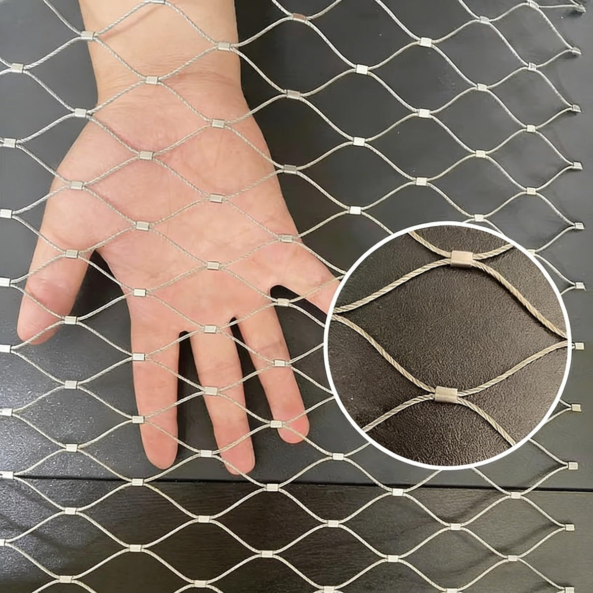 Durable 4cm Mesh Flexible Stainless Steel Rope Net - Outdoor Safety Net for Balcony, Garden, Pet Barrier & Animal Protection, Versatile Fence Solution