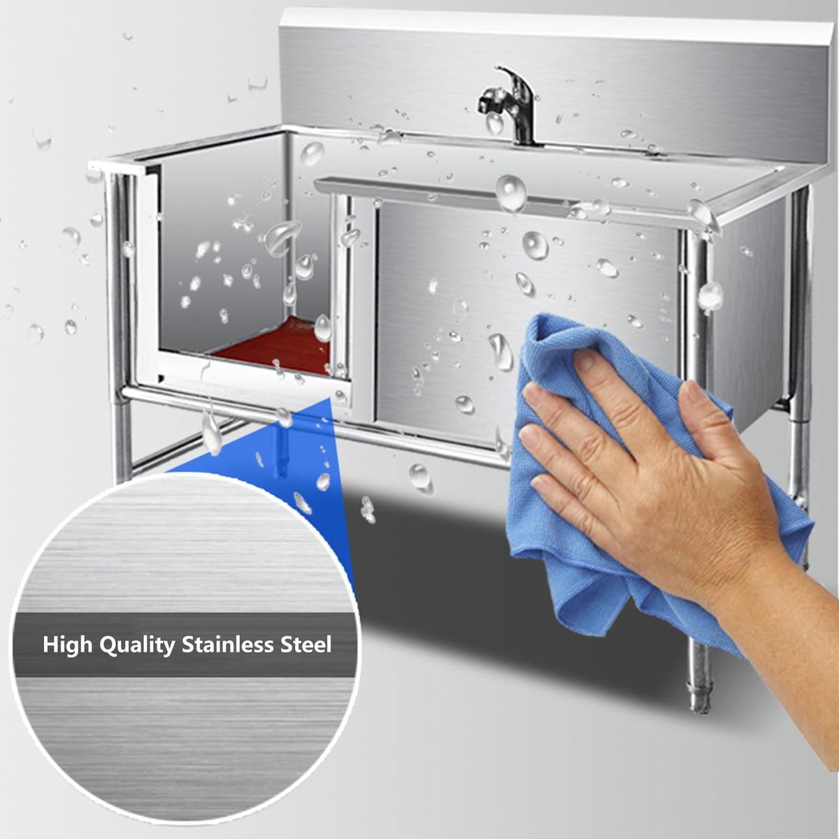 Pet Grooming Salon,Dog Grooming Tub,Dog Bathtub,Washing Sink for Home,Stainless Steel Dog Cat Washing Station for Large Dogs,Pet Dog Bathing Station,Dog Washing,80cm/31in