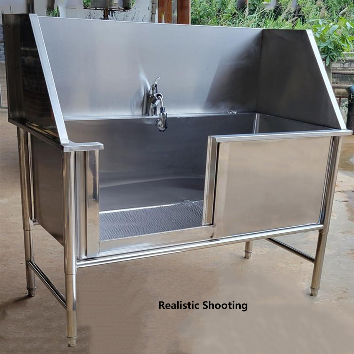Dog Bath Tub and Wash Station,Large Stainless Steel Dog Grooming tub,Dog Grooming Bathtub Station,Professional Stainless Steel Wash Shower Sink,Pet Bathing Tub,Depth 20in/50cm-40in/100cm