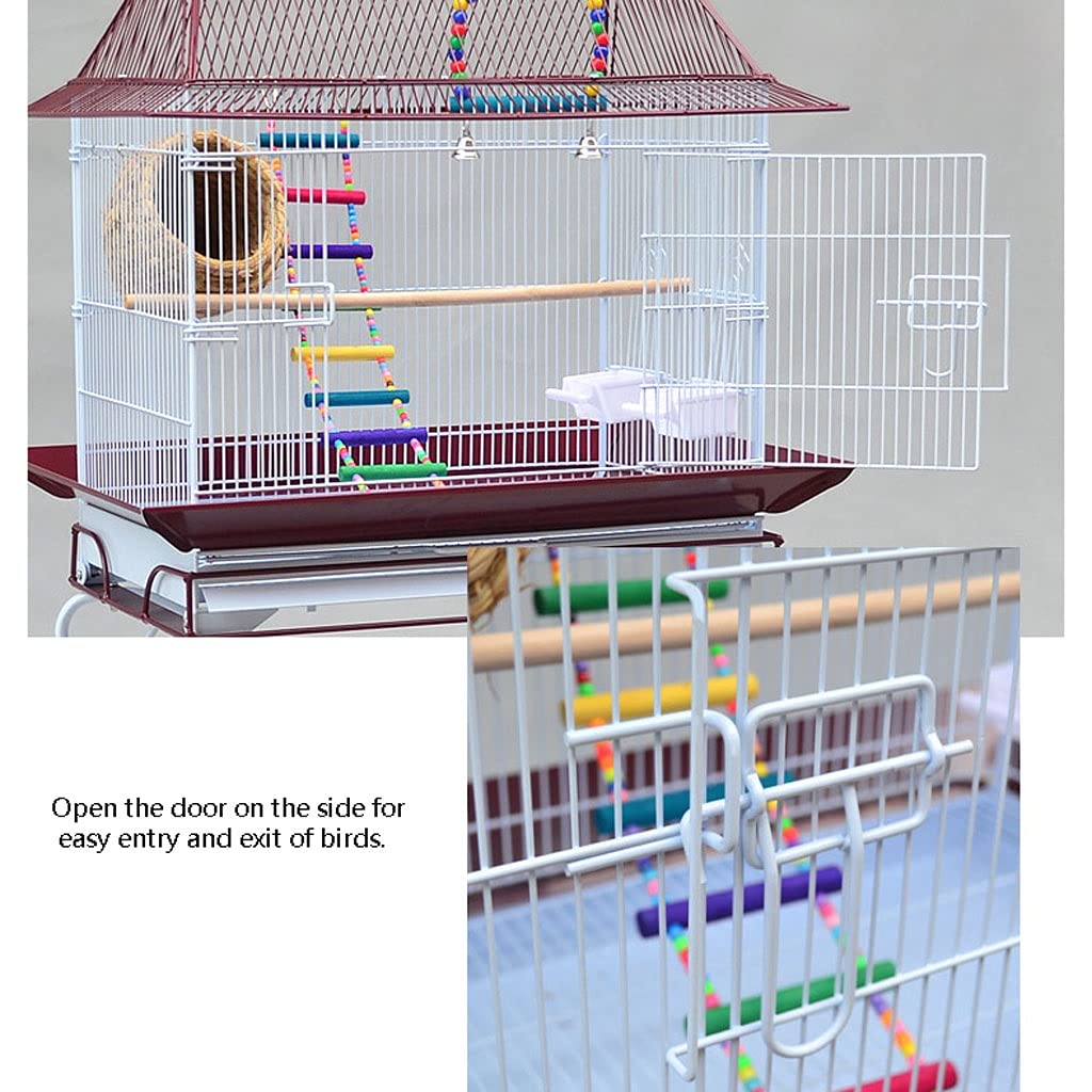 Bird Cage Household Parrot Cage Pet Cage Ling Tiger Skin Cage Can Be Decorated Separately Suitable for Small Parrot Canary Pet Supplies,