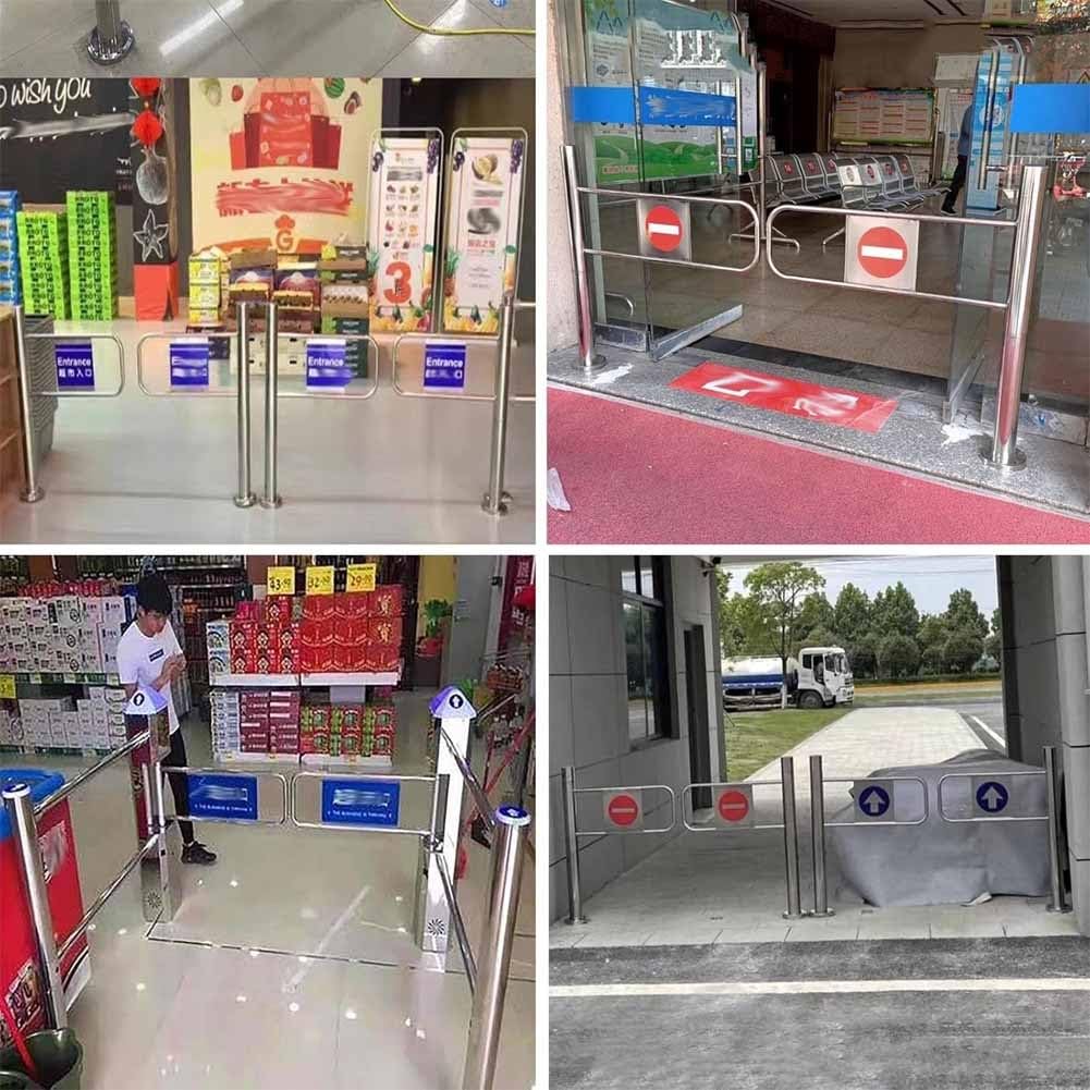 Stainless Steel Automatic Swing Gate - 97cm / 38" Self-Closing Barrier Door - 1-Way Supermarket Entrance Door for Libraries, Stores, Hallways, and Malls(130 cm)