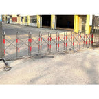 Adjustable Stainless Steel Expandable Safety Gate - Mobile Barrier for Parks, Garages & Hospitals - 1.3x4m Traffic Control Solution for Crowd Management