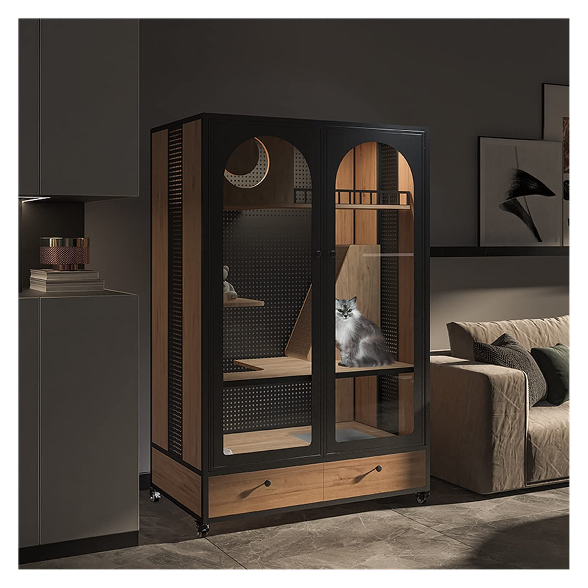 Cat Cage Cat Villa Wood Cage Large House Indoor Cabinet Super Space Pet Pet House