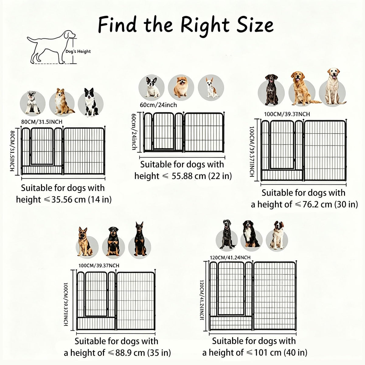 Dog Run Fence, Outdoor Dog Fence, for Indoor and Outdoor Use, Easy to Assemble(80cm*80cm-48pcs)