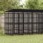Large Outdoor Dog Kennel, Heavy Duty Powder-Coated Steel Pet Exercise Playpen for Backyard, Weatherproof Metal Dog Run with Secure Locking Gate, 302.4 x 75.6 x 78.7 Inches