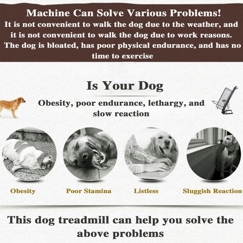 Dog Treadmill for Large Medium Dogs, Pet Running Machine with LCD Display, Supports Up to 220LBS, Adjustable Speed 0.8-12KM/H, Safety Lock and Fence, Easy to Assemble with Wheels