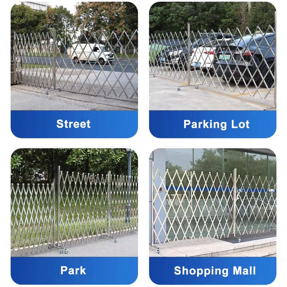 Portable 360° Rotating Safety Barrier - Expandable Stainless Steel Traffic Fence Gate (1.5 * 3m) for Ultimate Security, Road Control & Foldable Design