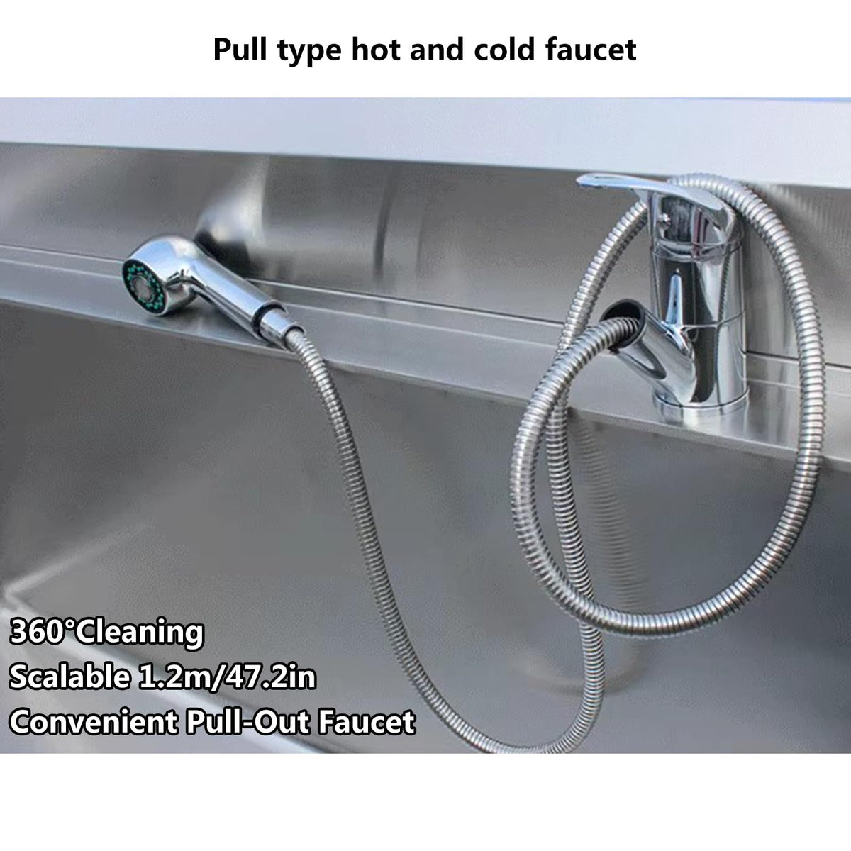 Dog Grooming Tub,Stainless Steel Dog Bathing Station,Professional Pet Dog Bathtub,Washing Sink for Home,Bathtub for Pets,for Large, Medium & Small Pets,with Fau,Depth 30cm/11.8in-120cm/47.2in