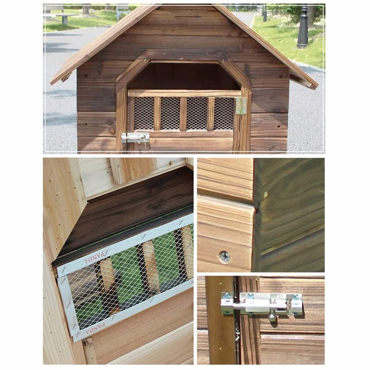 Dog House,Carbonized Wooden Outdoor with Door Window Pet Log Cabin Kennel,Weather Resistant Waterproof Home Pet Furniture,for Small Medium Large Animals (Size : X-Large) ()