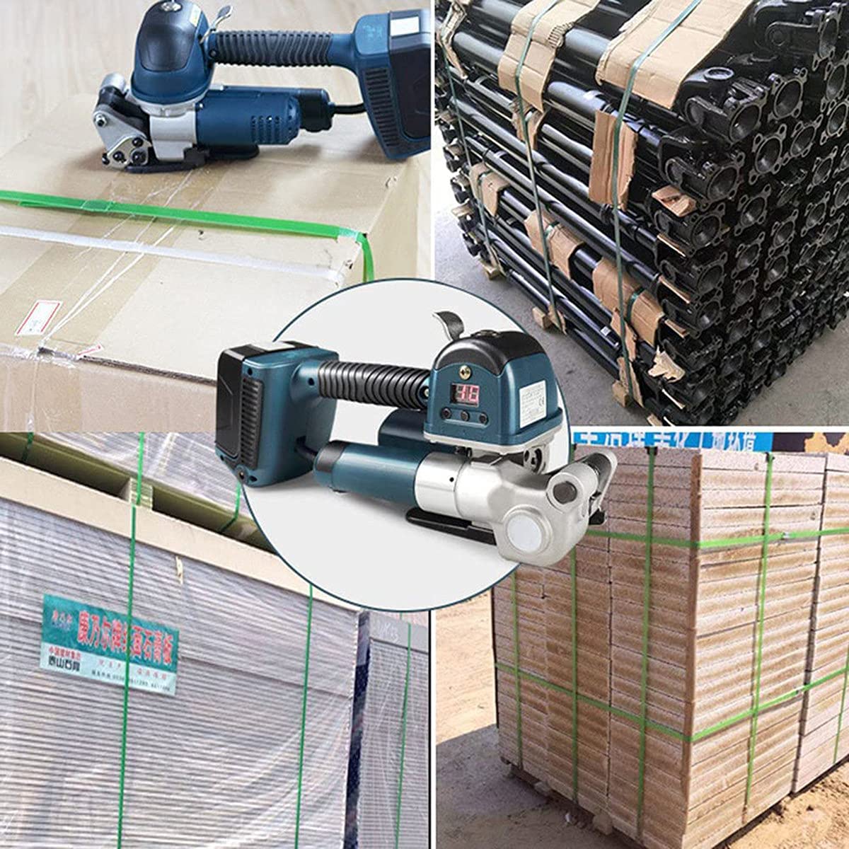 Electric Welding Strapping Machine, 2X4000mAh Rechargeable Battery Powered Welding Strapping Machine for 13-19mm Width PP/PET Strapping Straps(