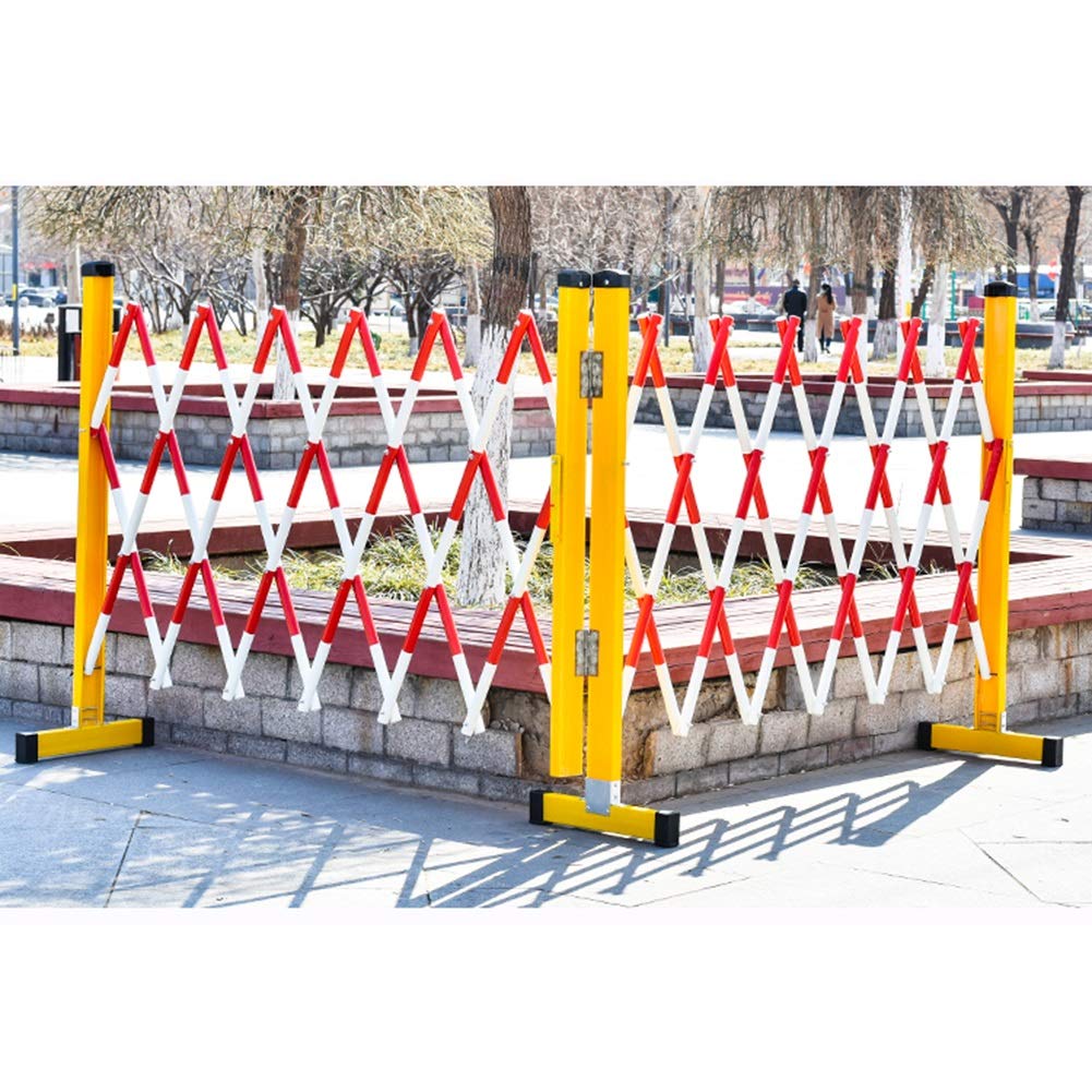 Retractable Metal Traffic Barrier - Portable Folding Gate for Driveways & Safety, Expandable Fence Barrier 1x6m (Red & White) - Ideal for Crowd Control & Events