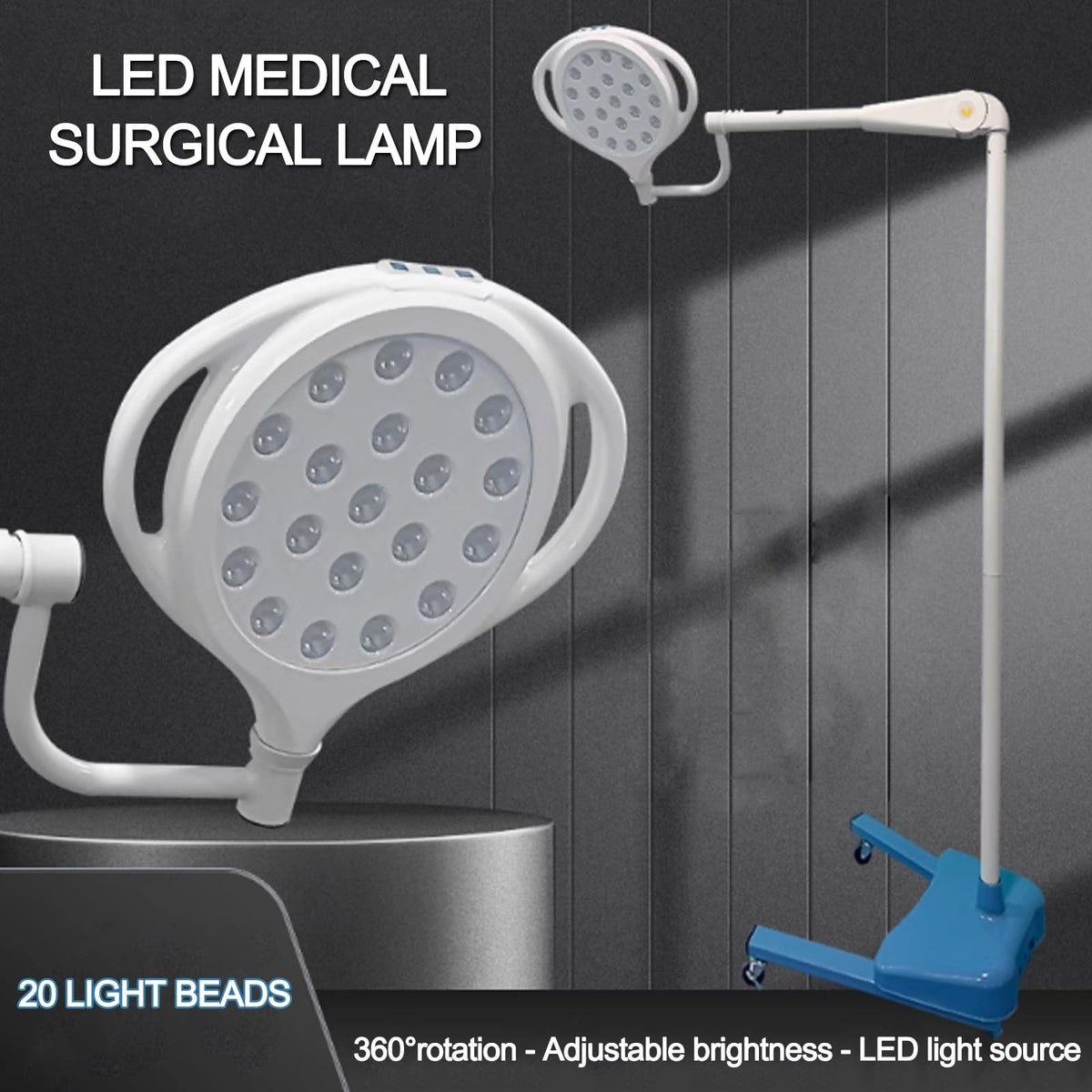 Operating Room Led Examination Lamp, 360 Degree Rotation Hanging Mobile Cold Light Surgical Lamp, Medical Gynecological Examination Lamp, Suitable For Hospitals, Beauty Salons, Pet Hospitals(Ceiling-m