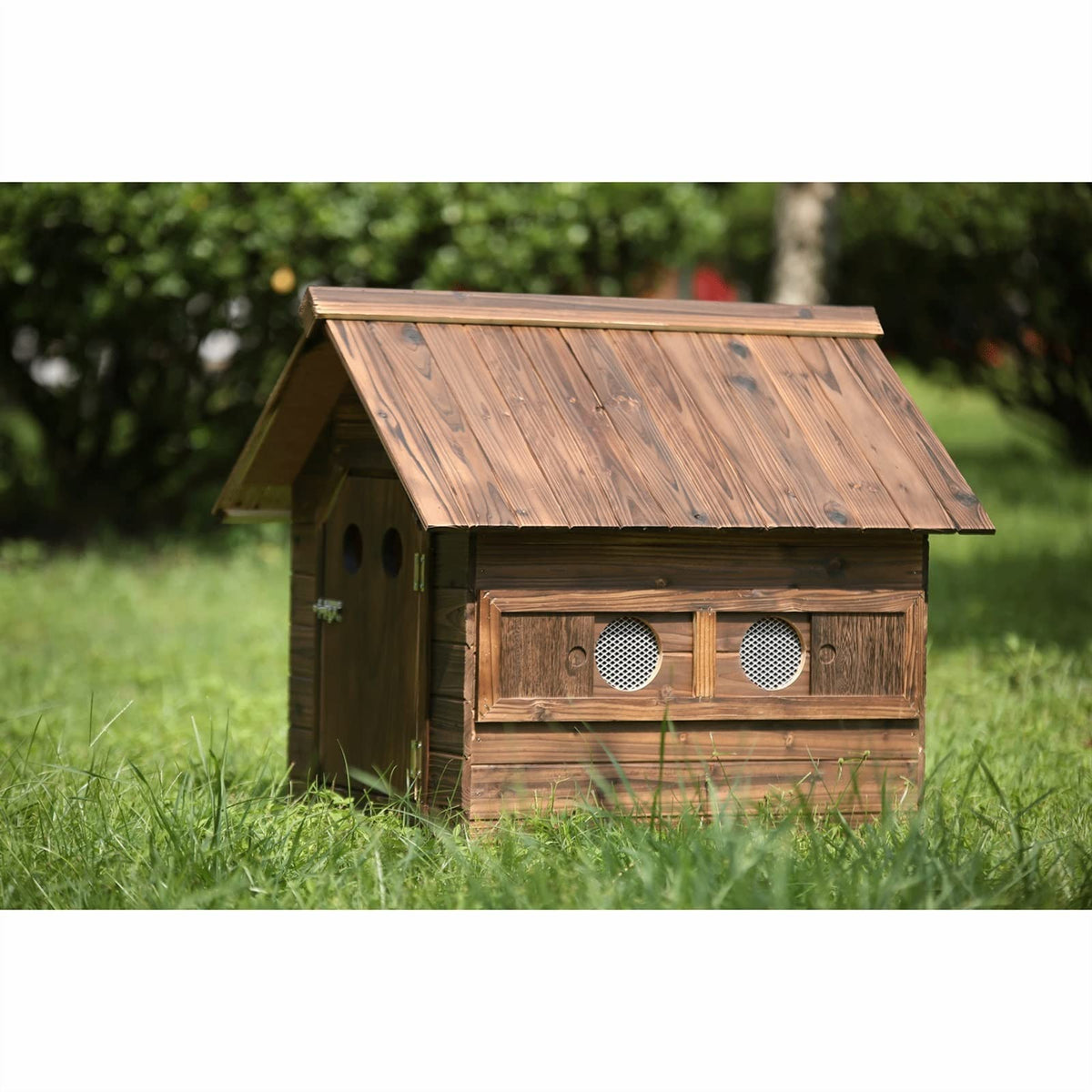 Dog House,Wooden Outdoor with Door Window Pet Log Cabin Kennel,Weather Resistant Waterproof with Door Flap Home Pet Furniture,for Small Medium Large Animals (Size : X-Large) ()