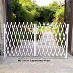 Expandable Security Gate - Heavy Duty 360° Rolling Barricade, Flexible Galvanized Steel Folding Garden Door with Handle, Ground Fixed, H: 1.5m x L: 4m - Ideal for Security Barriers