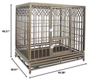 VIDECOR Heavy-Duty Dog Crate, Dog Cage, for Medium and Large Dogs, Small Door with Skylight, Easy Cleaning, Pet Cage,125 * 93 * 115cm