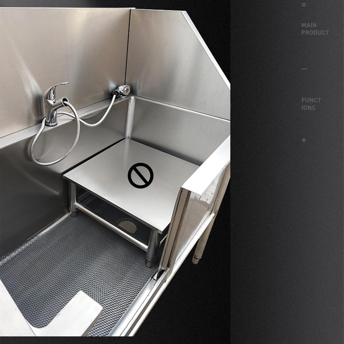 Stainless Steel Professional Pet Dog Grooming Bath TubLarge Dog Bathtub Dog Bathing Station for HomePet Washing Station Sink ShowerSmall Dog Washing StationSliding Door