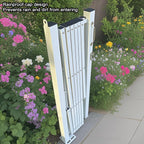 Expandable Metal Safe Gate with Wheels, Adjustable le Ga BER, Foldable Road Closure Fence (39.4 x 98.4 inches), Easy Installat, Flexible Design for Home & Pets