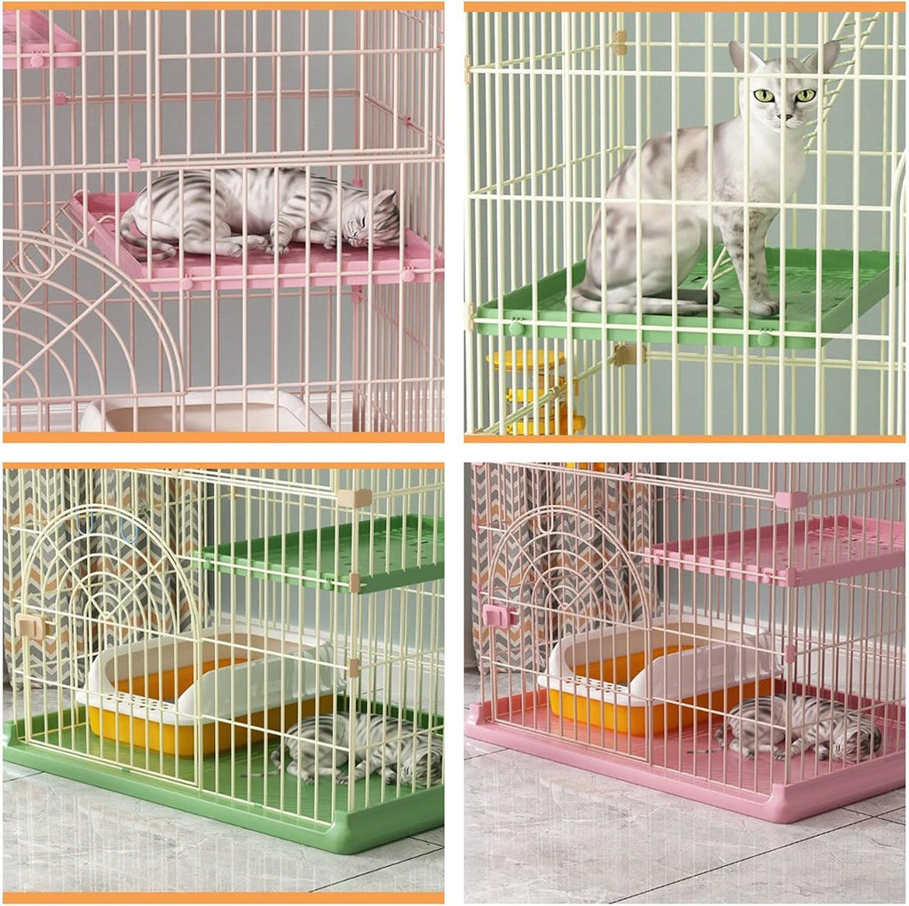 Ventilated Outdoor Pet Cage Playpen Extra Large Free Space Pet Cabin Indoor Pet House Pet Supplies,Pink-84 * 61 * 110cm