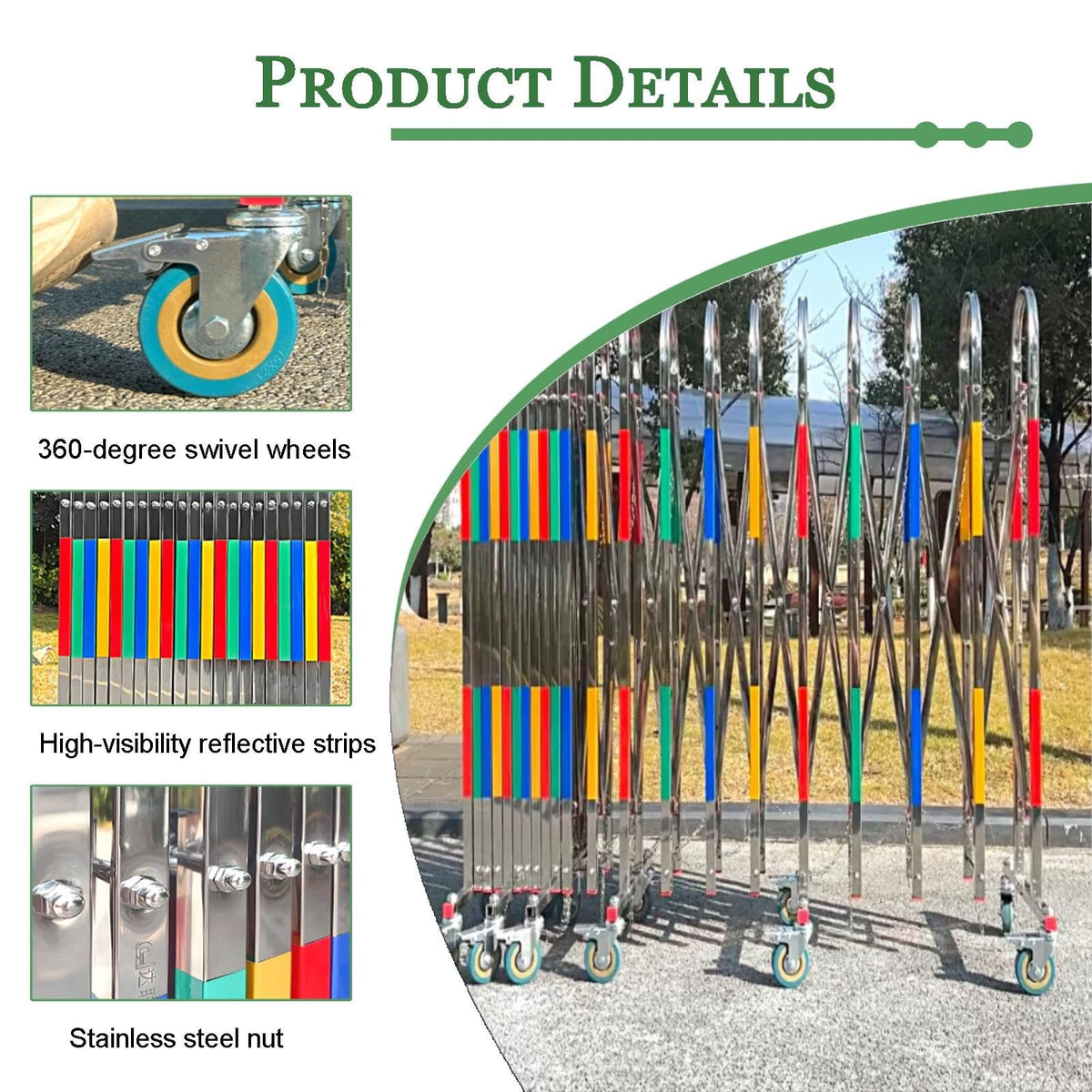 Outdoor Retractable Traffic Fence, Portable Safety Barrier Gate